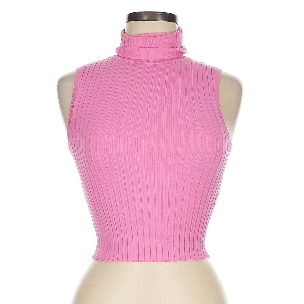 Zara Pink Ribbed Knit Top
